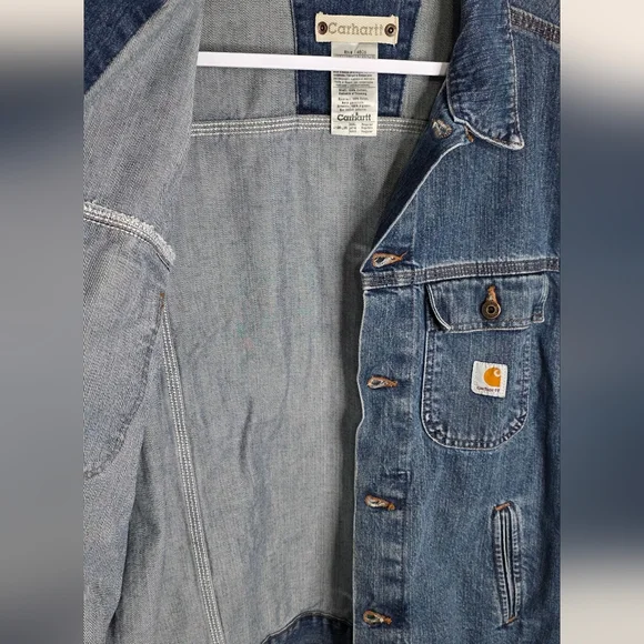 Carhartt J12 DST Stonewashed Denim Men's Trucker Jacket Size 2XL - Picture 3 of 6